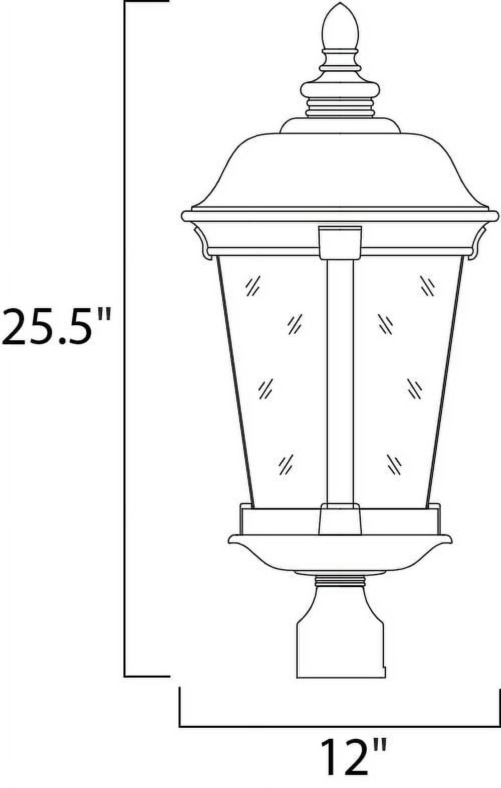 Maxim Dover DC Three Light 25-Inch Outdoor Post Light - Bronze - 3022CDBZ