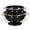 L-BLACK, variant on Metal Colander Set of 2, Strainer Basket with Handles perfect for Spaghetti, Pasta, Berry, Vegetable, Fruit, Solid Base Powder Coated Self-draining Kitchen Colander Bowel, 3.5 & 5 Qt, Matte Black