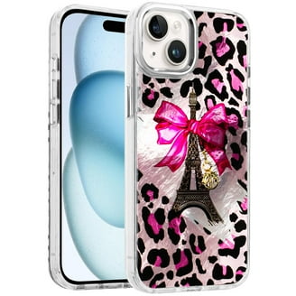 Leopard Phone Case Preppy Pink Protective Aesthetic Cute Cover For