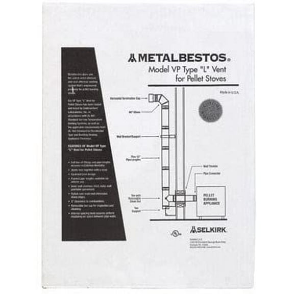 Selkirk 3 in. Dia. x 14 in. L Stainless Steel Pellet Kit