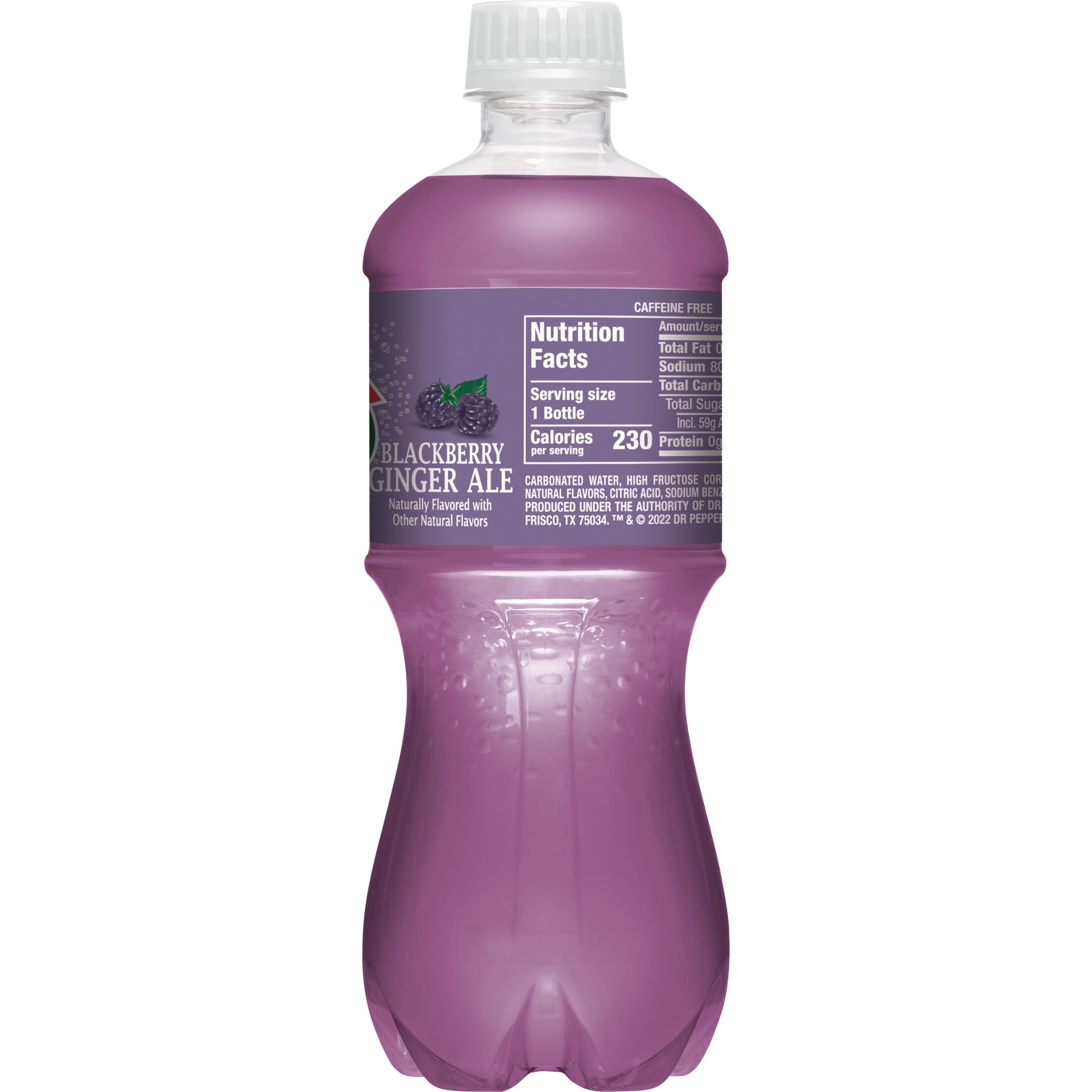 Canada Dry Caffeine Free Blackberry Ginger Ale Soda Pop, 20 fl oz, Bottle