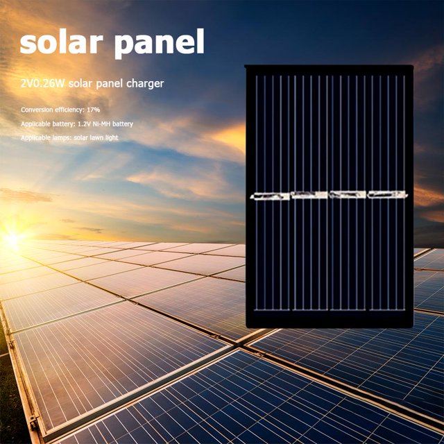 Módulo de carga de energía solar de 2V 0.26W Panel fotovoltaico de batería Ni-MH de 1.2V