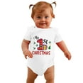 thumbnail image 3 of aDJFDGT Garçons Filles Manches Courtes Noël Dessin Animé Lettre Imprimée Barboteuse Justaucorps Vêtements d'Automne, 3 of 5