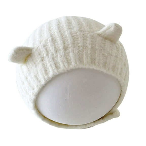 Acahhotxx Baby Hat, Baby Ear Protections Hat Soft & Breathable Bonnet Knitted Warm Hat for 3 Months to 2 Years Old Windproof Headwear