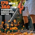 thumbnail image 4 of MAXLANDER Cordless Leaf Blower & Vacuum with Bag, 3-in-1 Brushless Battery Powered Leaf Vacuum Mulcher 40V 170MPH 360CFM 5 Speeds Leaf Blowers for Lawn Care 2x4.0Ah Battery & Charger Included, 4 of 8