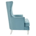 thumbnail image 5 of SAFAVIEH Couture Geode Modern Velvet Solid Wingback Chair, Light Blue, 5 of 11