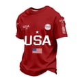 thumbnail image 3 of Ruiwill 4Th Of July Boys T Shirts Independence Day Patriotic Soft Usa Flag Print Short Sleeve Crew Neck Summer Boys Tees Size 4-5 Years Red, 3 of 3