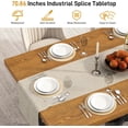 thumbnail image 4 of Blotout 71"x 36" Solid Wood Dining Table for 6-8 People, Rustic Farmhouse Large Dinner Table, X-Shaped Metal Legs, Rectangular Kitchen Table, Office, Dining Room, 4 of 7
