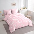 thumbnail image 3 of Manfei Spooky Bats 7-Piece Twin Bedding Sets,Happy Halloween Bedding Comforter Set,Pink White Sheet Sets For Girls Kids,Luxury Bedroom Decor Reversible, 3 of 8