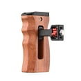 thumbnail image 4 of Carevas Adjustable Wooden Camera Cage Handle Left/Right Side Hand Grip 3/8 Inch Screw ARRI-Style Mount with Cold Shoe Mount Mini Wrench Compatible with SmallRig Video Cage, 4 of 7