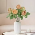 thumbnail image 1 of Ramo de Rosas Artificiales de Seda de 30 Cm | Arreglo Floral de Dalias y Hortensias con Follaje | Decoración para El Hogar, Bodas, Fiestas y Jardín. Ramo de Flores Artificiales., 1 of 5