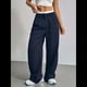 thumbnail image 4 of Pantalones Anchos y Holgados para Mujer, Estilo Palazzo Harén, Informales, A Rayas, con Cintura Elástica y Bolsillos Azul XXL, 4 of 7