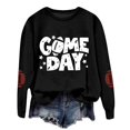 thumbnail image 5 of Conairie Crew Neck Sweatshirts Women Hoodless Design Casual Lightweight Sweaters Loose Fit Printed Long Sleeve Pullover Tops Comfy Fall Winter Outfits Clothes Black S, 5 of 5