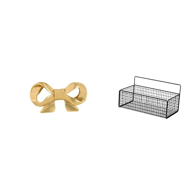 Organizador de pared con asa de lazo de latón para cocina, baño, tocador y tiradores decorativos de armarios