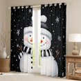 thumbnail image 2 of jejeloiu Cute Christmas Snowmen Curtains Pack of 2 (42x84 Each),Hello Winter Curtains Blackout,White Black Bedroom Curtains For Girls,Microfiber Bedroom Decor, 2 of 6