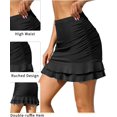 thumbnail image 3 of Swim Skirt Women High Waisted Ruffle Ruched Swimsuit Skirt Bathing Suit Bottom with Built-in Brief, 3 of 7