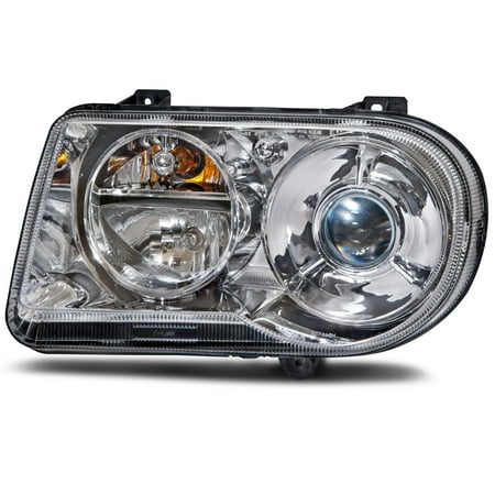 - 2005-2010 Chrysler 300 V8 HID Driver Side Headlight Left Headlamp w/o Bulb and Ballast Assembly. (05:6.1L Eng) (05-06:5.7L Eng: W/O H/Lamp Leveling) CH2502171