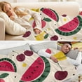 thumbnail image 5 of 70x55 Inches Glow in The Dark Blanket Cozy Throw Camping Blankets for Home and Outdoor Use Watermelon and Cherries, 5 of 8