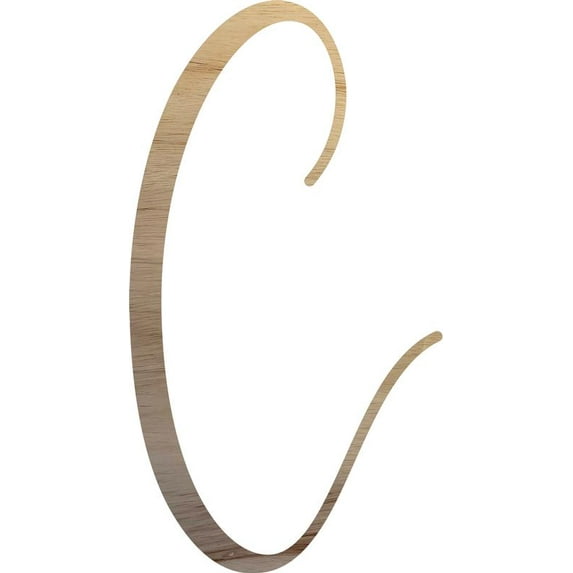 Unfinshed Wooden Craft Letter C, Blank Wood 20'' Tall Alphabet A-Z Letter, Buttey Honey Font