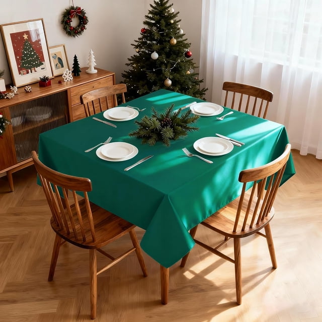 Black Table Cloths Rectangular 60 x 84 Inch, Waterproof Rectangle Table Cloth Stain Resistant Tablecloth, Spillproof Washable Table Cover for Dining, Buffet, Parties, Holiday, Events, Wedding