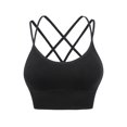 thumbnail image 1 of StrappySportsBrasForWomen,PaddedCrossBackSportBrasWithElasticShoulderStraps,Double-layerHemForMediumSupportSeamlessKnittedSexyCr, 1 of 3