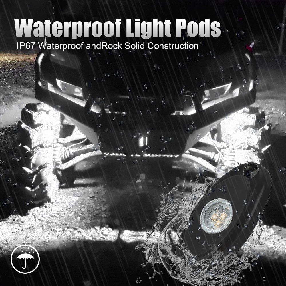Sunpie 20 Pods Monochromatic Green LED Rock Lights for Off Road Truck RZR Auto Car Boat ATV SUV
