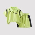thumbnail image 4 of Kids Boys Green Polo Shirt and Shorts Set 2-Piece Summer Outfit Kids Clothing Sizes 80-140,Size 9 Months, 4 of 4