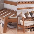 thumbnail image 2 of Colourtree Bamboo 32" W Garment Rack with Hanging Rod ,Storage Shelves and Bag，Yellow, 2 of 4