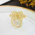 thumbnail image 4 of 12 Pieces Snowflake Napkin Rings Christmas Napkin Ring Buckle Rhinestone Pearl Napkin Holder for Christmas Table Decor, 4 of 5