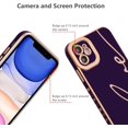 thumbnail image 2 of for iPhone 11 Case 6.1 inches Luxury Plating Case,Cute Love Heart Phone Case,Slim Soft TPU Shockproof Bumper Case with Full Camera Protection,Electroplated Case for Women Girls,Dark Purple, 2 of 10