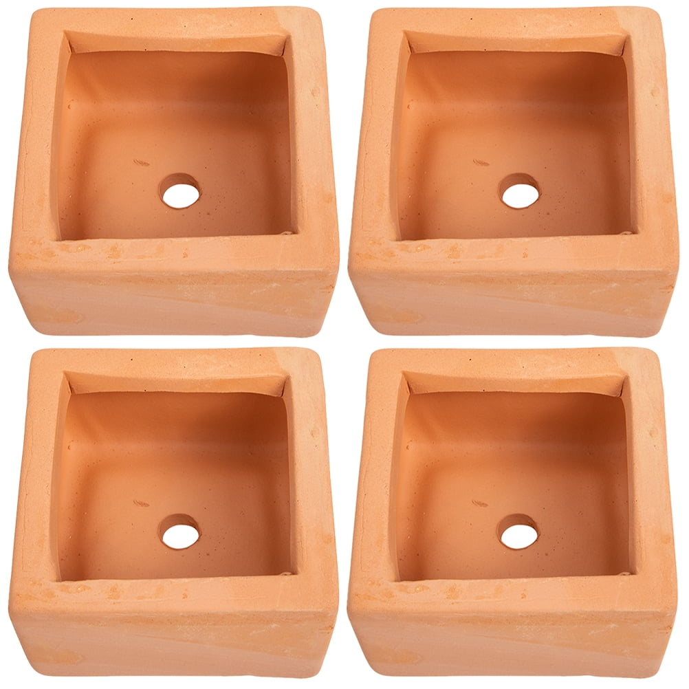 Milisten 4Pcs Terracotta Planter Clay Planting Pot Terracotta Pots Succulent Plant Pot Desktop Flowerpot