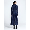 thumbnail image 2 of Free Assembly Women's Belted Smocked Waist Denim Midi Shirtdress, Sizes XS-XXL, 2 of 4