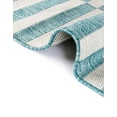 thumbnail image 6 of Unique Loom Outdoor Striped Collection Area Rug - Striped (4' 1" x 6' 1" Rectangle Light Aqua/Ivory), 6 of 6