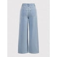 thumbnail image 4 of Women'S High Waisted Jeans Boyfriend Baggy Wide Straight Leg Casual Denim Pants Trousers Light Blue L, 4 of 9