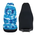 thumbnail image 4 of Uorisanigo Car Seat Cover, Premium Coral Velvet Fabric Blue Tie Dye Print Front Seat Covers for Cars, Set of 2, Easy-Install Summer & Winter, Fit for SUV Truck Sedan Most Vehicles, 4 of 7
