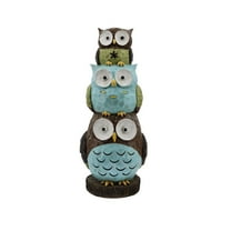 30"H Stacking Owls Garden Statue