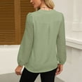 thumbnail image 6 of XuJwPNcy Women's Fall Fashion Outfits Long Sleeve Blouse Tops V Neck Dressy Casual Office Shirts Business Work Blouses, 6 of 6