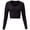 BLACK, variant on FashionMille Women Regular Slim Fit V-Neck Crop Top Long Sleeve Pullover Cable Knitted Sweater Top