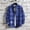 ZZBlue17, variant on Mens Casual Button Down Shirts Plaid Printed Autumn And Winter Long Sleeved Single Lapel Activewear