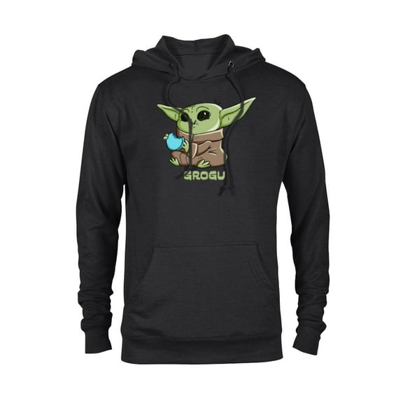 Star Wars The Mandalorian The Child Grogu Blue Macaron - Pullover Hoodie for Adults - Customized-Black