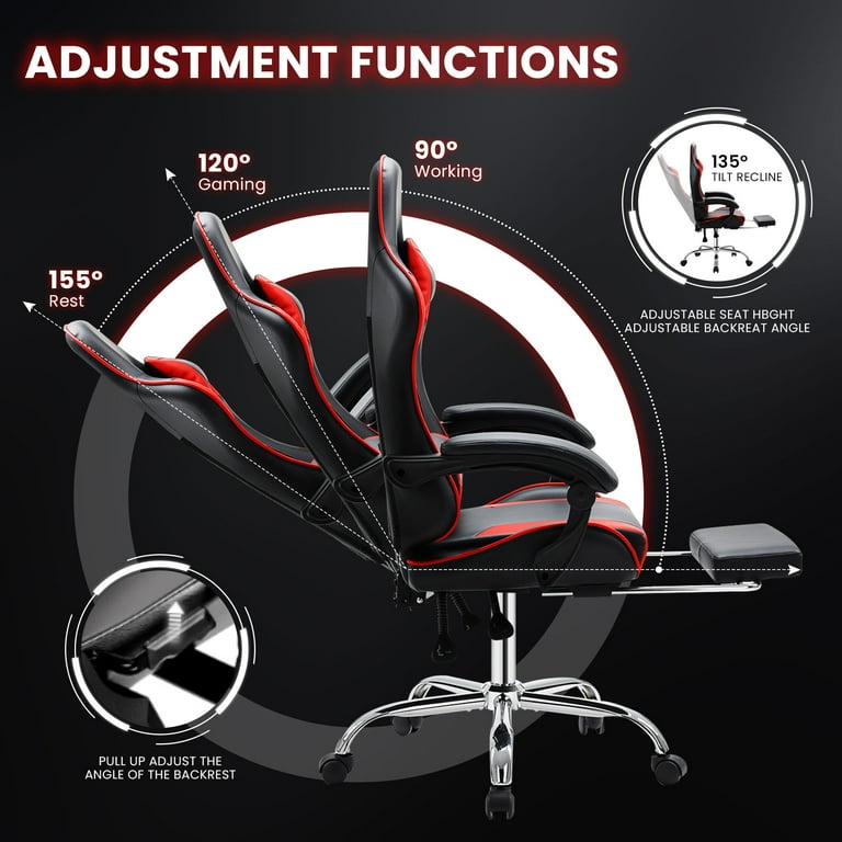 JONPONY Ergonomic Gaming Chair with Footrest & Reclining JONPONY Ergonomic Gaming Chair with Footrest & Reclining