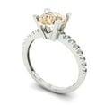 thumbnail image 2 of Solitaire with Accents Engagement Ring for Women - 1.71ct Natural Morganite in 18K White Gold Promise Ring, 2 of 6