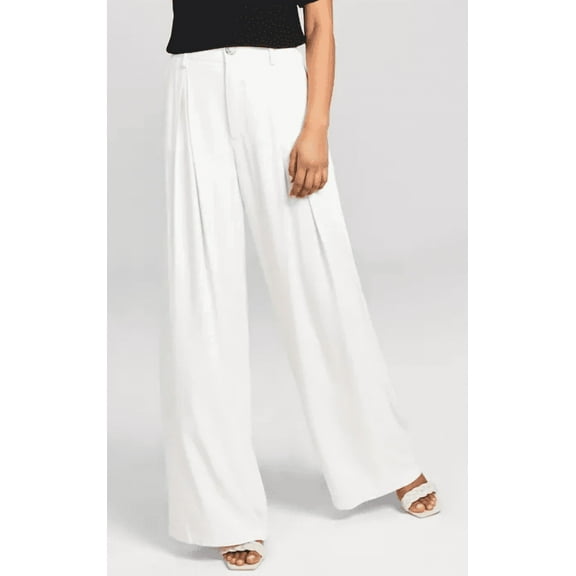 And Now This CREAM Women's Pleat-Front Wide-Leg Soft Pants, US Small