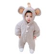 thumbnail image 2 of qILAKOG Fleece Baby Bunting Bodysuit – Infant One Piece Kids Hooded Romper Outerwear Toddler Jacket Newborn Baby Onesie Snowsuit Footie Romper Fleece Hooded Jumpsuit Gray 3-6 Months, 2 of 8