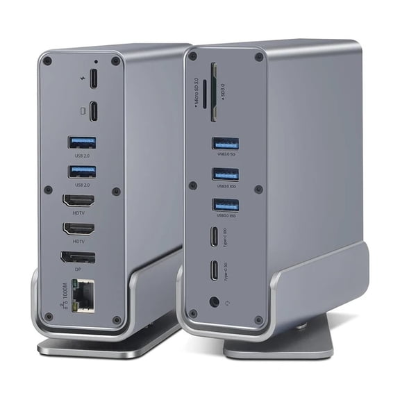 16 in 1 USB C Hub Multiport Adapter with Dual 4K Port 100W PD SD TF Ethernet ,Fast Charging Devices