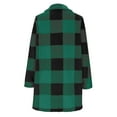 thumbnail image 6 of TKLPEHG Fleece Jacket Women Plaid Flannel Button Up Shacket Jacket Long Sleeve Outerwear Comfy Warm Winter Coats Loose Fit (Green,S), 6 of 9