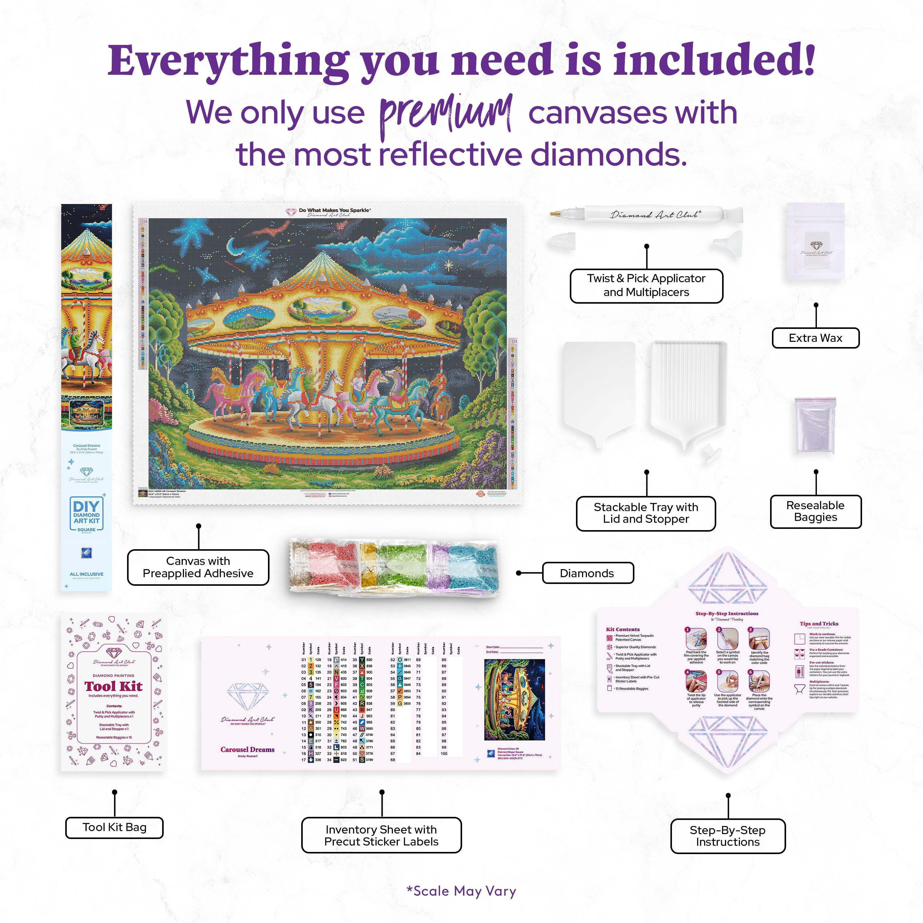 DIAMOND ART CLUB Carousel Dreams Diamond Painting Kit