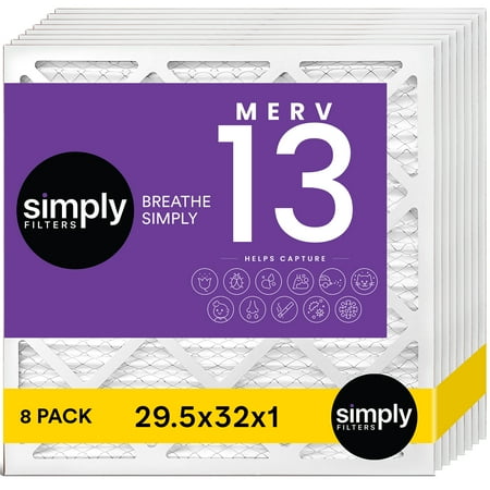

Simply Filters 29.5x32x1 MERV 13 MPR 1500 AC Furnace HVAC Air Filter (8 Pack)