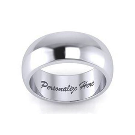 14k White Gold 8mm Heavy Comfort Fit Laens Wedding Band 14k White Gold 8mm Heavy Comfort Fit Laens Wedding Band Size 6 Free Engraving