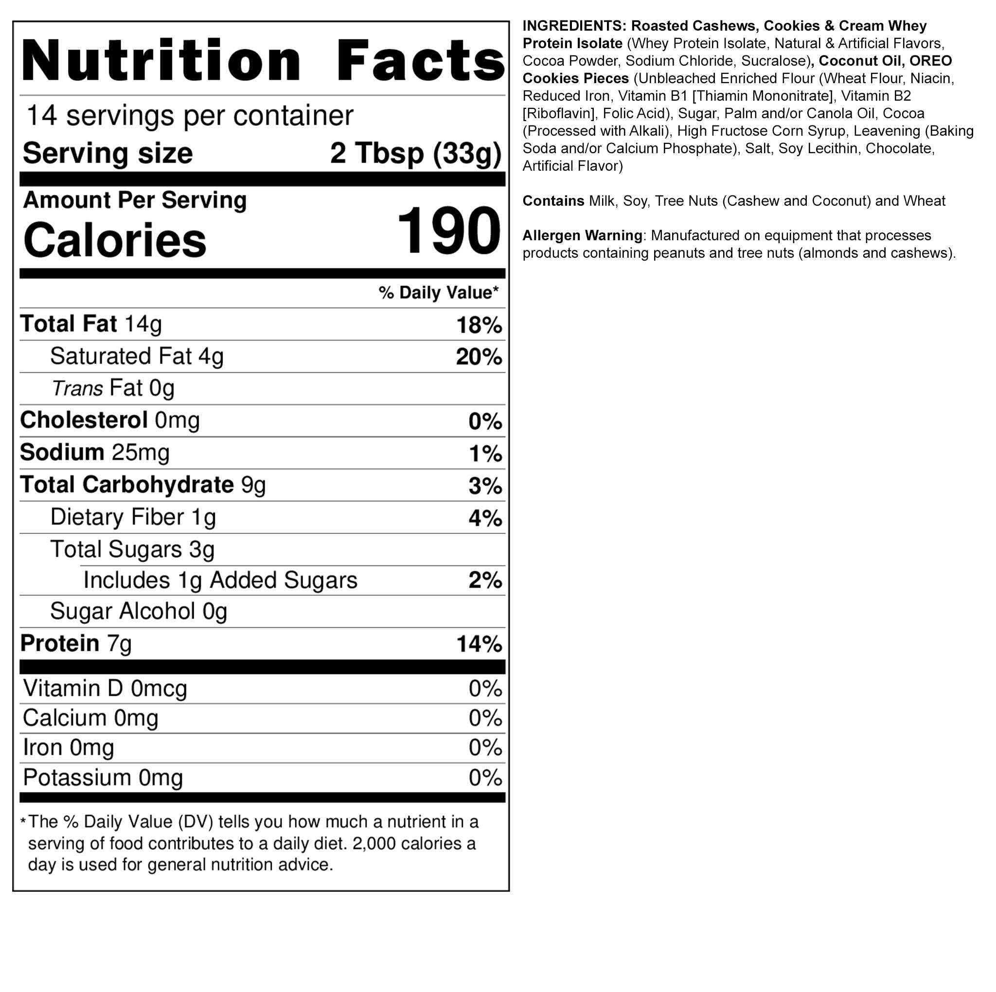 FIt Butters Rory's Cookie Monster Madness (Cookies & Cream Cashew Butter)